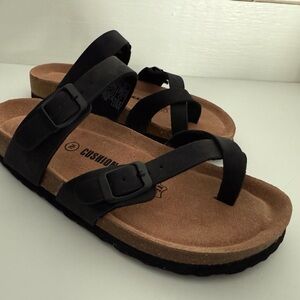 Cushionaire Black Sandals